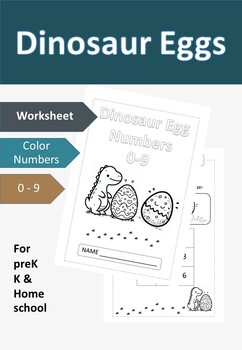 Preview of Number 0-9 coloring worksheets for kindergarten (1)
