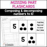 Number Combinations Flash Cards with Missing Parts, Numbers to 10