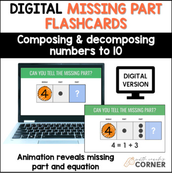 Preview of Number Combinations/Number Bonds to 10 Missing Part Flash Cards (DIGITAL)