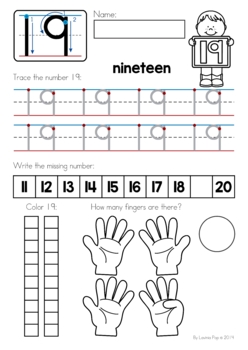 number concepts 1 20 worksheets by lavinia pop tpt