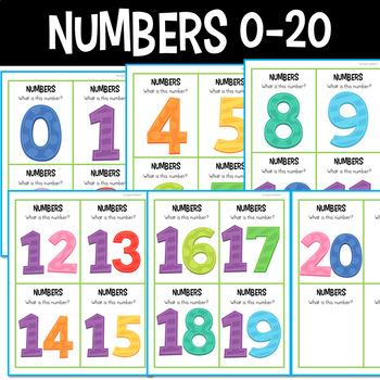 number concepts 1 to 20 flashcards by the kinder kids tpt