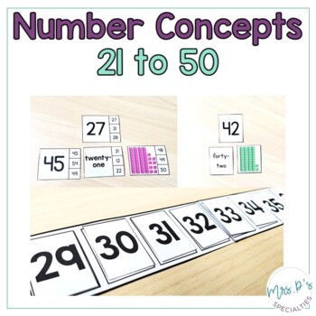 Preview of Number Concepts 21 to 50  (Special Education Math Unit)