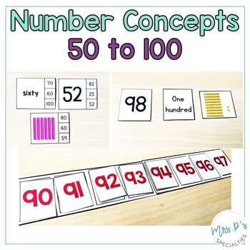 Preview of Number Concepts 50 to 100  (Special Education Math Unit)