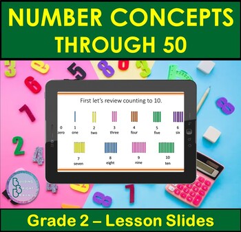 Preview of Number Concepts Through 50 | PowerPoint Lesson Slides for 2nd Grade