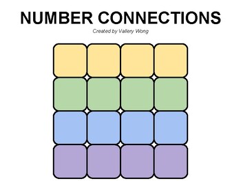 Preview of Number Connections Puzzle - Create FOUR groups of FOUR