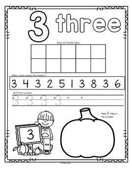 number counting book for fall 1 20 no prep printables by