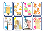 Number Counting Cards - Early Years Animal theme Pre K