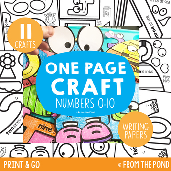 Preview of Number Craft Pack {One Page Math Crafts - Numbers + Writing Papers}