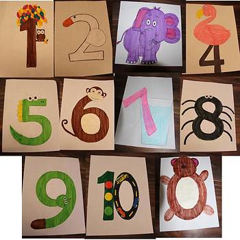 Number Crafts (0-10) by 3 Sweet Peas | Teachers Pay Teachers