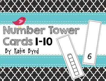 Preview of Number Cube Tower Cards 1-10