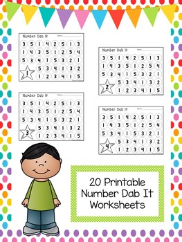 Preview of Number Dab It Worksheets. Numbers 1-20. Preschool-KDG Numbers and Math.