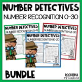 Number Detectives | Number Recognition Worksheets 0-30 BUNDLE