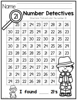 number detectives printable 21 30 number searches by pocketful of centers