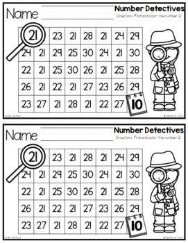 number detectives printable 21 30 number searches by pocketful of centers