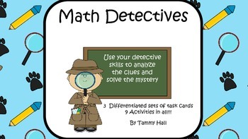 Preview of Math Detectives: Solve the Number Mystery Task Cards