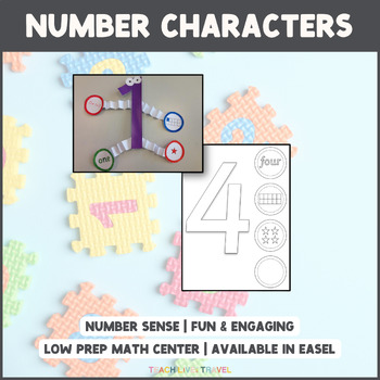 Preview of Number Sense to Ten | 0 - 10 | Math Center | Characters | Math Display