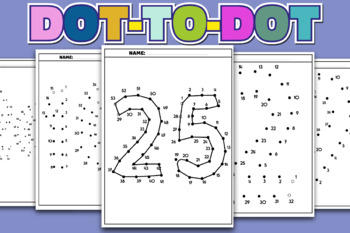 Preview of Number Dot to Dot | Connect the Dots Worksheets Counting 1 to 66 | Math Numbers