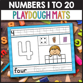 Preview of Number Dough Mats 1 20 Writing Numbers 1 20 Tracing Numbers 1 20