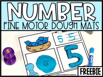 Preview of Number Dough Mats: Fine Motor FREEBIE [Numbers 0-20 Spring Birds]