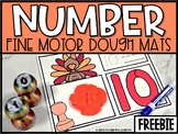 Number Dough Mats: Fine Motor FREEBIE [Numbers 0-20 Turkey