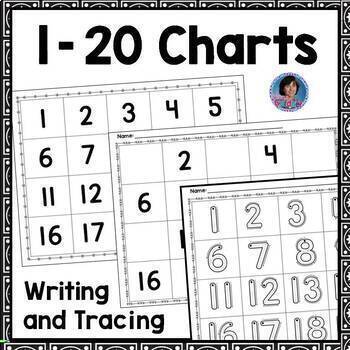 number writing practice 1 20 numeral tracing charts worksheets