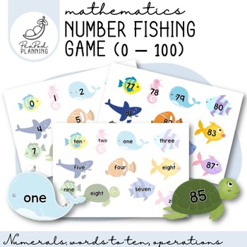 Number Fishing / Magnet Fishing Game (0 - 100) by PeaPodPlanning