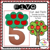 Number Craft Activities | Five Craft | Five Shiny Apples A