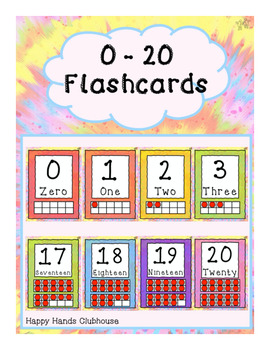 number flash cards 0 20 by happy hands clubhouse tpt