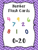 Number Flash Cards / Posters 0-20 with Pictures, Numbers, 