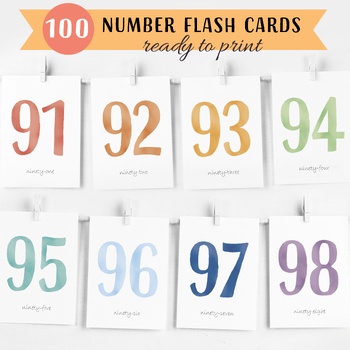 Preview of Number Flash Cards 1-100 | Count to 100 | Preschool Counting Flash Cards.