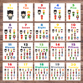 Number Flash Cards - 1-20 - Pre-k and Kindergarten - Superhero Number Cards