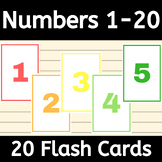 Number Flash Cards 1-20 - Flashcards for Back to School, Special Education, ABA