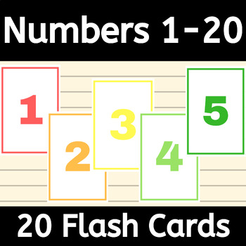 Preview of Number Flash Cards 1-20 - Flashcards for Back to School, Special Education, ABA