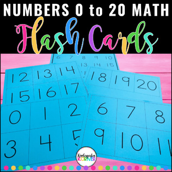 Preview of Number Flash Cards Numbers 0-20 Number Recognition Kindergarten Math