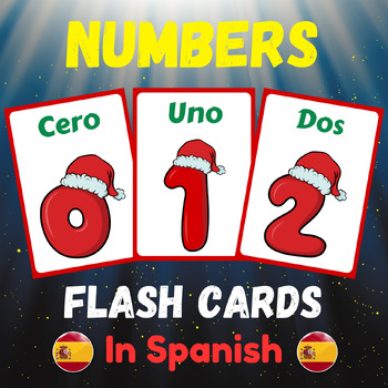 Preview of Number FlashCards 1-10 In Spanish for Back to School.Special Education for kids.