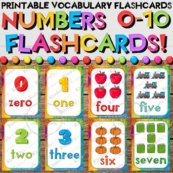 Number Flashcards 0-10 Word Form, Standard Form, Objects - 15 Pages, 56 ...