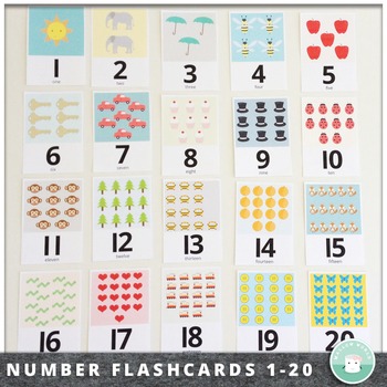 Number Recognition 0-20 Number Flash Cards by Mallow World | TpT