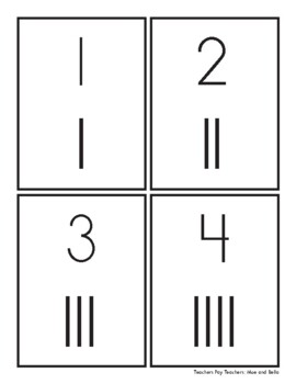 Preview of Number Flashcards 1-20 tally marks