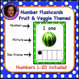 Number Flashcards 1-20 with Real Pictures of Fruits & Vegetables