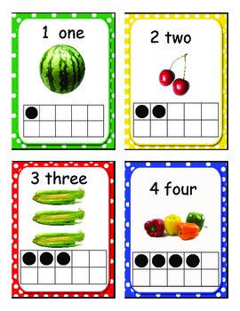 number flashcards 1 20 with real pictures of fruits