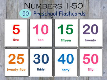 Printable number word flashcards
