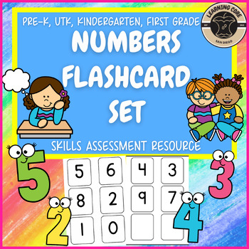 Preview of Number Flashcards PreK Preschool Kindergarten First TK UTK Special Education