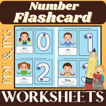 Preview of Number Flashcards with Tracing Numbers 0-10