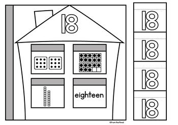 Number Worksheets - Flip Flap Houses - Cut and Paste by From the Pond