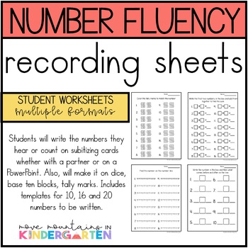 Preview of Number Fluency Worksheets