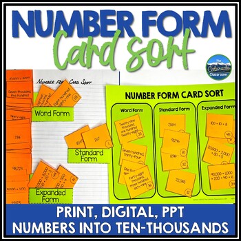 Preview of Number Form Card Sort by Ten Thousands with Standard Expanded and Word Form