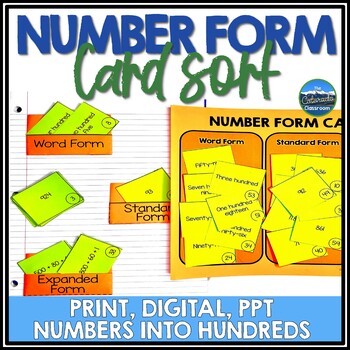 Preview of Number Form Card Sort by Hundreds with Standard Expanded and Word Form