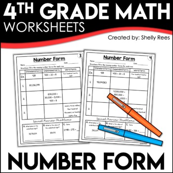 Preview of Number Form (Expanded Form, Word Form, & Standard Form) Worksheets