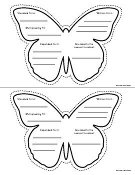 Number Form and Place Value Butterfly by Straight Outta Pencils | TPT