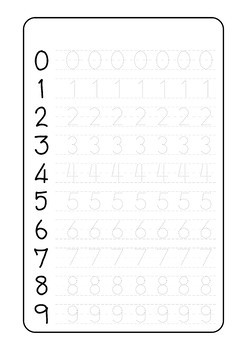 Preview of Free Printable Tracing Numbers
